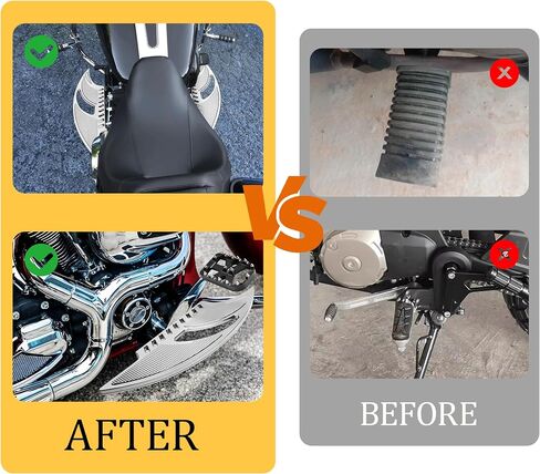 لوحات ركاب دراجة نارية واسعة | الأوتاد الأمامية للأقدام الخلفية في Harley Touring Road King و Road Glide و Street Glide و Electra Glide و Sportster و Dyna و Chrome و Batwing Style in Kuwait
