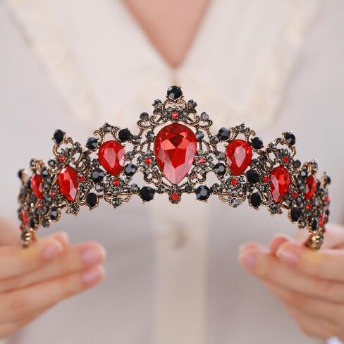 JWICOS Vintage Crystal Headband Tiara Baroque Rhinestone Headband Crown for Women and Brides Bridal Hair Accessories for Halloween Costume Party Wedding Prom Pageant (Purple) in Saudi Arabia