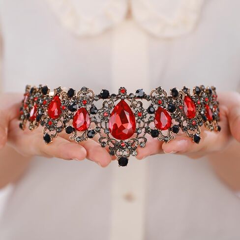JWICOS Vintage Crystal Headband Tiara Baroque Rhinestone Headband Crown for Women and Brides Bridal Hair Accessories for Halloween Costume Party Wedding Prom Pageant (Purple) in Saudi Arabia