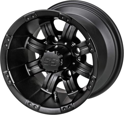 RM Cart - 10" Casino Black/Machined on 20x10-10 Black Trail II (Set of 4), Fits Yamaha carts, Golf Cart Tires and Wheels Combo, Can be Used on Lawn Mowers and ATV's in Saudi Arabia