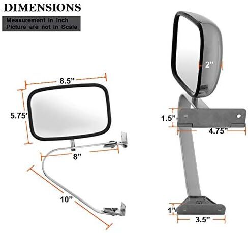 AKKON - For 80-96 Bronco 84-90 Bronco II 80-83 F-100 80-96 F-150 80-96 F-250 80-97 F-350 Silver Mirror Pair in Saudi Arabia