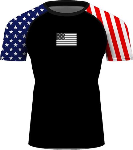 سلسلة العلم الأمريكي للرجال MMA BJJ Cross Train Rash Shorts SPAT NO GI SET 2 PCS - مجموعة تجريب الزي in Kuwait