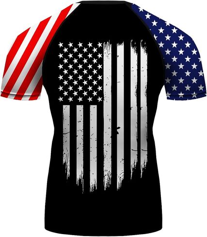 سلسلة العلم الأمريكي للرجال MMA BJJ Cross Train Rash Shorts SPAT NO GI SET 2 PCS - مجموعة تجريب الزي in Kuwait