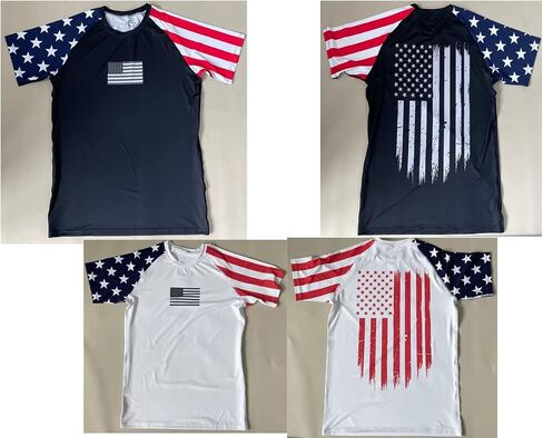 سلسلة العلم الأمريكي للرجال MMA BJJ Cross Train Rash Shorts SPAT NO GI SET 2 PCS - مجموعة تجريب الزي in Kuwait