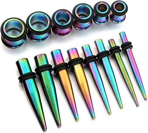 36 PCS طقم تمديد الأذن ، 14G -00G مقاييس الأذن مجموعات نفقات TAPERS تقسّم الجفن زرع الفولاذ من الصلب والمقاطع - مجوهرات ثقب جسم العيينة in Saudi Arabia