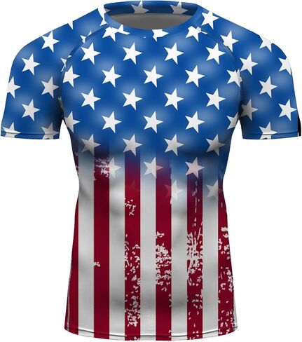 سلسلة العلم الأمريكي للرجال MMA BJJ Cross Train Rash Shorts SPAT NO GI SET 2 PCS - مجموعة تجريب الزي in Kuwait