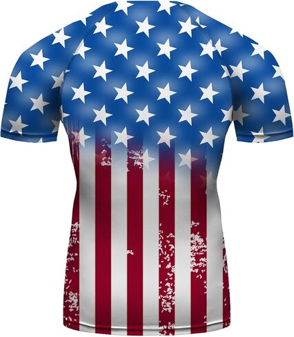 سلسلة العلم الأمريكي للرجال MMA BJJ Cross Train Rash Shorts SPAT NO GI SET 2 PCS - مجموعة تجريب الزي in Kuwait