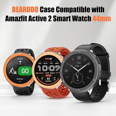 [2 in 1] BEARDDO Metal Case for Amazfit Active 2 Smart Watch 44mm, Stainless Steel Bezel & TPU Back Cover with Cleaning Cloth Accessories, Rugged Shockproof Protective Case for Active 2 Dark Gray in Kuwait