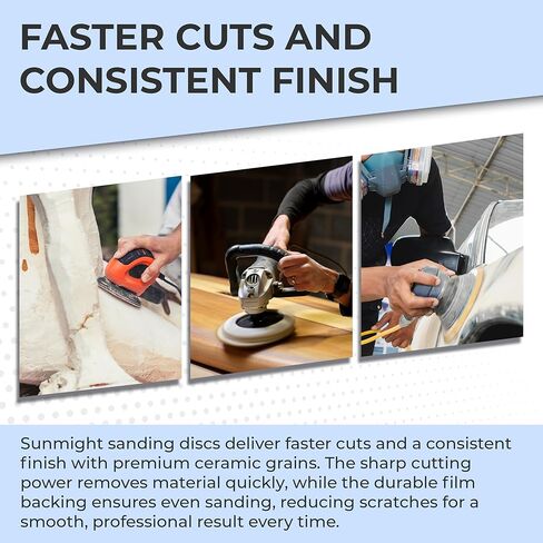 Sunmight Ceramic Film 6" 240G Grip Multi Hole Disc, 76512, 50 Discs in Kuwait