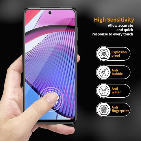 3 Pack for Motorola Moto G 5G (2024) / XT2417 Tempered Glass Screen Protector, Scratch-Proof, Bubble-Free,HD Transparent, 9H Hardness,Bubble Free,Case Friendly in Saudi Arabia