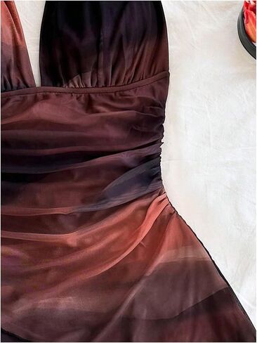 Verdusa Women's Plus Size Dresses Cocktail Halter Ombre Backless Layered Asymmetrical Dress in Saudi Arabia