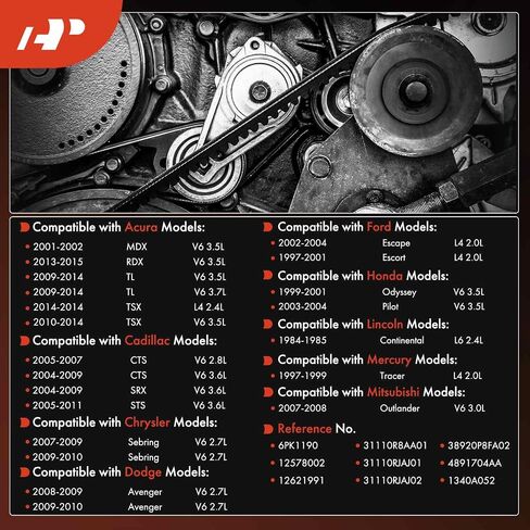 A -Premium Engine حزام Serpentine Drive متوافق مع Honda Odyssey 1999 2000 2001 3.5L - استبدال# 12578002 in Saudi Arabia