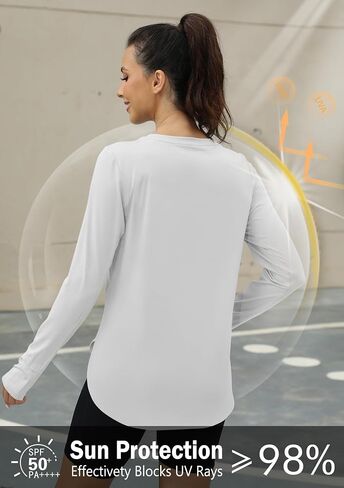 KevaMolly Workout Tops for Women Long Sleeve UPF 50+ UV Protection Sun Shirt Lightweight Quick Dry Rash Guard Hiking Shirts in Saudi Arabia