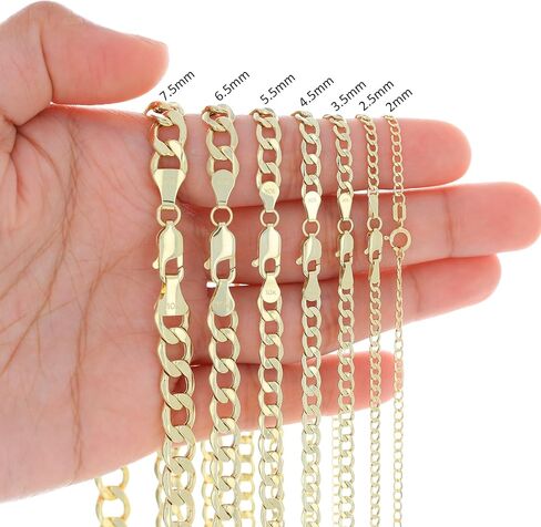 Nuragold 10k Real Yellow Gold Cuban Curb Link 6mm Chain Bracelet (7"-9") Italian Jewelry for Men & Women in Kuwait