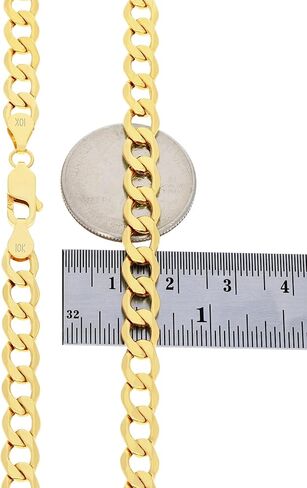 Nuragold 10k Real Yellow Gold Cuban Curb Link 6mm Chain Bracelet (7"-9") Italian Jewelry for Men & Women in Kuwait