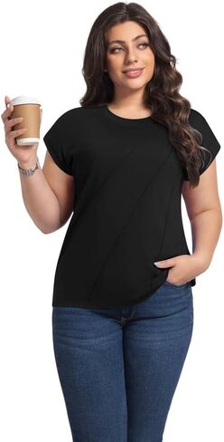 Summer t Shirts for Women Tee Women's Short Sleeve Tops Womens Tops Dressy Casual Top 2025 Blouses Shirt Women's Clothing in Kuwait