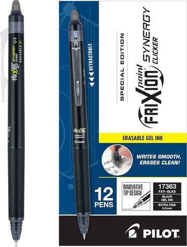 PILOT, FriXion Synergy Clicker Erasable, Refillable, Retractable Gel Ink Pens, Extra Fine Point 0.5 mm, Pack of 12, Green Ink in Kuwait