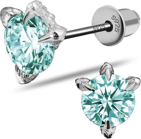أقراط مسمار مويسانيت ، أقراط Dragon Claws ، D Round Round Cut VVS1 Diamond 925 Sterling Silver Plated ، هدية فاخرة in Kuwait