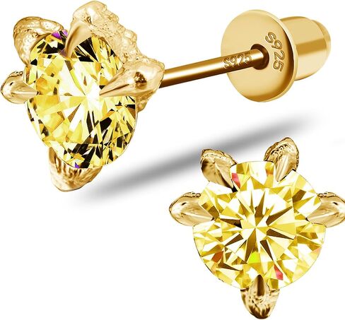 أقراط مسمار مويسانيت ، أقراط Dragon Claws ، D Round Round Cut VVS1 Diamond 925 Sterling Silver Plated ، هدية فاخرة in Kuwait