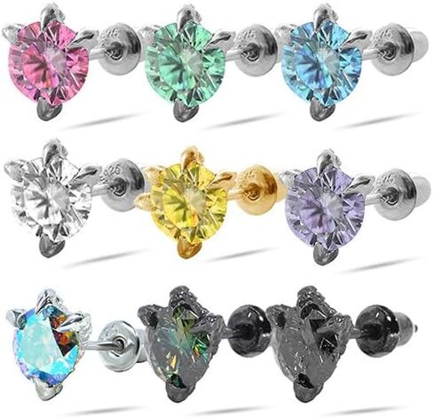 أقراط مسمار مويسانيت ، أقراط Dragon Claws ، D Round Round Cut VVS1 Diamond 925 Sterling Silver Plated ، هدية فاخرة in Kuwait