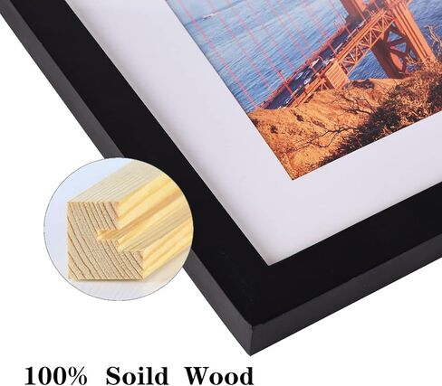 Wyooxoo 4x6 إطار صورة مصنوع من إطار صورة الخشب الصلب صور 3.5x5 مع حصيرة أو 4x6 بدون حصيرة لعرض أعلى أو جدار ، أزرق داكن ، 1 حزمة in Kuwait