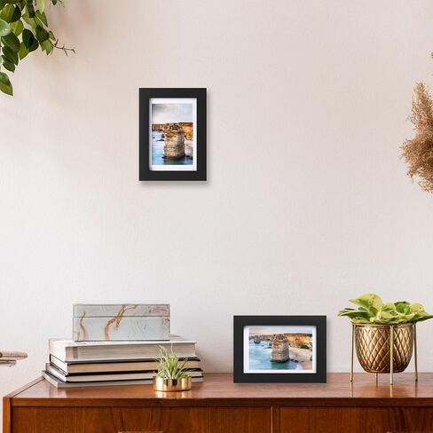 Wyooxoo 4x6 إطار صورة مصنوع من إطار صورة الخشب الصلب صور 3.5x5 مع حصيرة أو 4x6 بدون حصيرة لعرض أعلى أو جدار ، أزرق داكن ، 1 حزمة in Kuwait