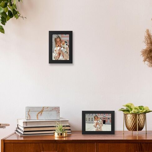 Wyooxoo 4x6 إطار صورة مصنوع من إطار صورة الخشب الصلب صور 3.5x5 مع حصيرة أو 4x6 بدون حصيرة لعرض أعلى أو جدار ، أزرق داكن ، 1 حزمة in Kuwait