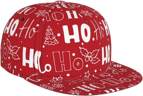 Baseball Cap Christmas Flat Brim Snapback Hat Men Women Hip Hop Cap Adjustable Trucker Hat for Adult Unisex in Kuwait