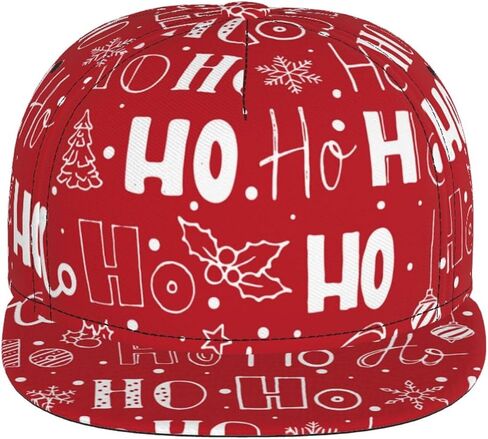 Baseball Cap Christmas Flat Brim Snapback Hat Men Women Hip Hop Cap Adjustable Trucker Hat for Adult Unisex in Kuwait