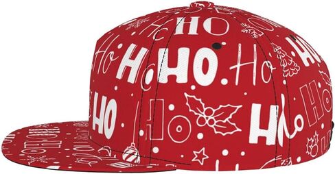 Baseball Cap Christmas Flat Brim Snapback Hat Men Women Hip Hop Cap Adjustable Trucker Hat for Adult Unisex in Kuwait