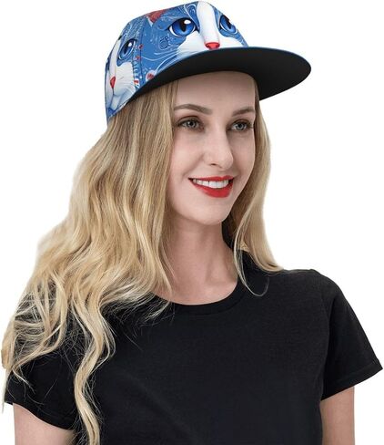 Baseball Cap Christmas Flat Brim Snapback Hat Men Women Hip Hop Cap Adjustable Trucker Hat for Adult Unisex in Kuwait