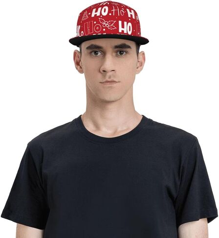 Baseball Cap Christmas Flat Brim Snapback Hat Men Women Hip Hop Cap Adjustable Trucker Hat for Adult Unisex in Kuwait
