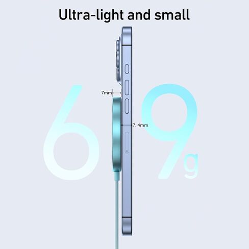 شاحن لاسلكي Magnetic Magnetic Magnetic 15W يتوافق مع Magsafe Charger/iPhone 16/16 Pro/16 Plus/16 Pro Max/iPhone 15 Pro Max Plus/iPhone 14 13 12 ، لوحة شحن آمنة Mag Wireless ، Mag Charger in Kuwait