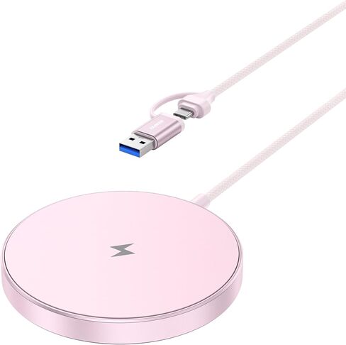 شاحن لاسلكي Magnetic Magnetic Magnetic 15W يتوافق مع Magsafe Charger/iPhone 16/16 Pro/16 Plus/16 Pro Max/iPhone 15 Pro Max Plus/iPhone 14 13 12 ، لوحة شحن آمنة Mag Wireless ، Mag Charger in Kuwait
