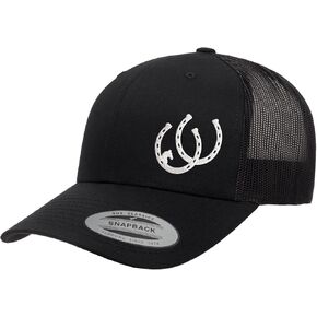Adjustable Snapback Western Baseball Cap | Embroidered Horseshoe Mesh Trucker Hat for Men & Women in Kuwait