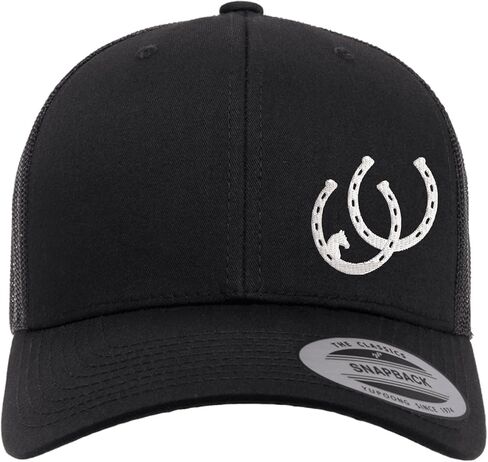 Adjustable Snapback Western Baseball Cap | Embroidered Horseshoe Mesh Trucker Hat for Men & Women in Kuwait