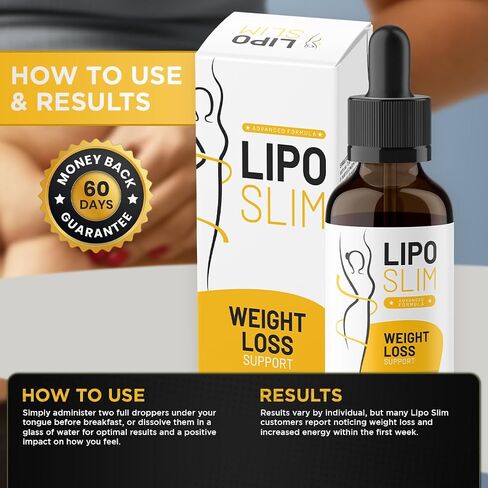 Official Drops - Daily Liquid Supplement - Advanced Formula for Natural Metabolism & Energy Support, LipoSlim for Overall Health & Wellness. One 60ml Bottle for 1 Month in Saudi Arabia