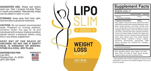 Official Drops - Daily Liquid Supplement - Advanced Formula for Natural Metabolism & Energy Support, LipoSlim for Overall Health & Wellness. One 60ml Bottle for 1 Month in Saudi Arabia