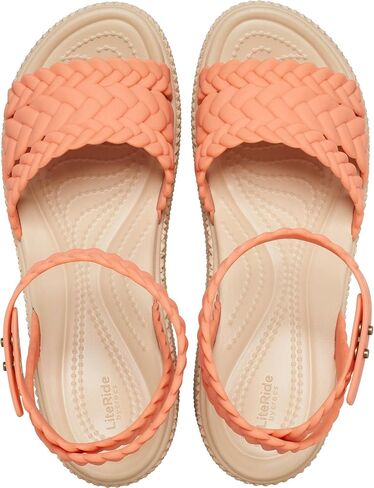 Crocs Women's Brooklyn Ankle Strap Wedges, Platform Sandals, Black/Black, 5 in Saudi Arabia