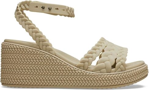 Crocs Women's Brooklyn Ankle Strap Wedges, Platform Sandals, Black/Black, 5 in Saudi Arabia