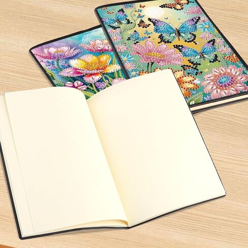 DCIDBEI 2 Pack Diamond Painting Notebooks Dog Cat A5 Blank Diamond Painting Notebook Diamond Art Notebooks Sketchbook Diary Diamond Art Journals Student Office School Supplies (50 Sheets) in Kuwait