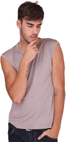 Forever Angel Men's 100% Silk Stretchy Muscle Tank Top Gym Training Shirt in Saudi Arabia