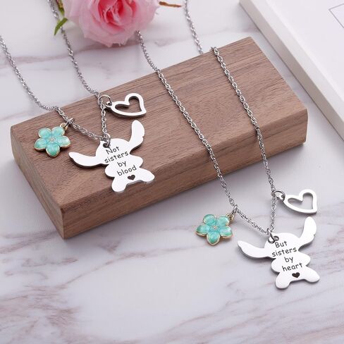 2PCS Best Friend Necklace Set, BFF Friendship Necklace for 2, Long Distance Birthday Jewelry Gift for Sister Bestie in Saudi Arabia