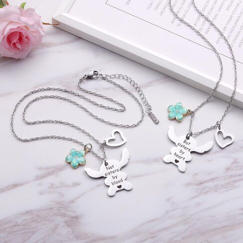 2PCS Best Friend Necklace Set, BFF Friendship Necklace for 2, Long Distance Birthday Jewelry Gift for Sister Bestie in Saudi Arabia