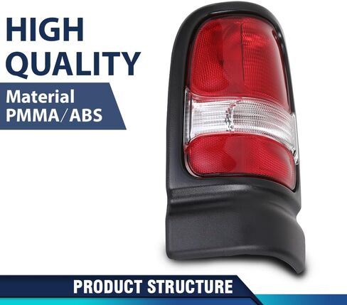 Pit66 Tail Lights Assembly متوافق مع Dodge RAM 1500 2500 3500 Truck 1994-2002 مصابيح المصابيح الخلفية بمصابيح الفرامل ذات الدافع والركاب ، اليسار واليمين ، 94-02 اليسار واليمين （العدسة الحمراء） Luz Trasera in Saudi Arabia