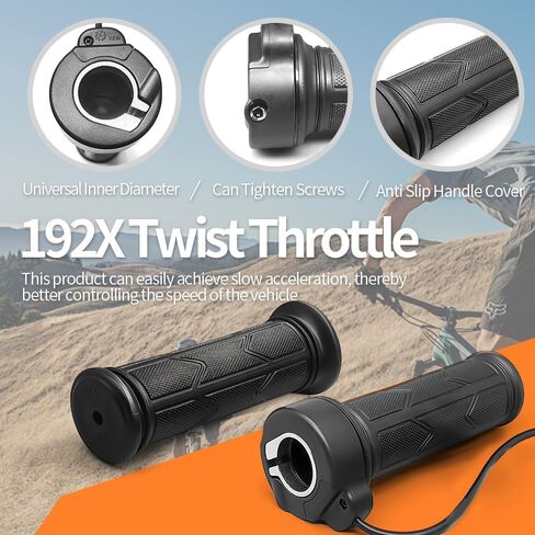 Ebile Full Twist Throttle WUXING 192X Electric Bicycle Right Handle Throttle Waterproof/SM Connector for E Bike or Electric Scooter (SM Plug) in Saudi Arabia