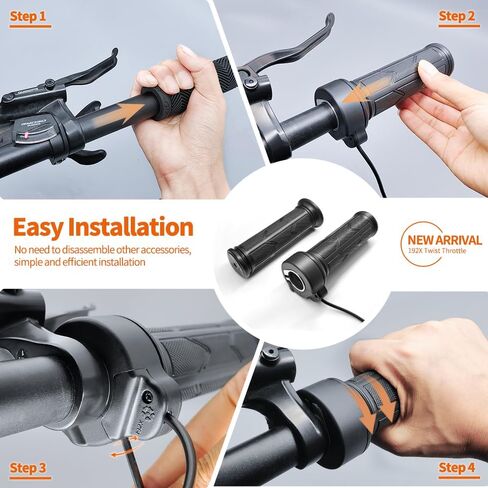Ebile Full Twist Throttle WUXING 192X Electric Bicycle Right Handle Throttle Waterproof/SM Connector for E Bike or Electric Scooter (SM Plug) in Saudi Arabia