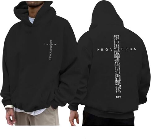 Christian Hoodies for Men Inspirational Religious Faith Cross Sweatshirts Vintage Bible Verse Graphic Hoodie Pullover in Saudi Arabia