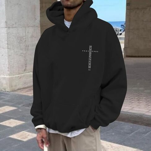 Christian Hoodies for Men Inspirational Religious Faith Cross Sweatshirts Vintage Bible Verse Graphic Hoodie Pullover in Saudi Arabia