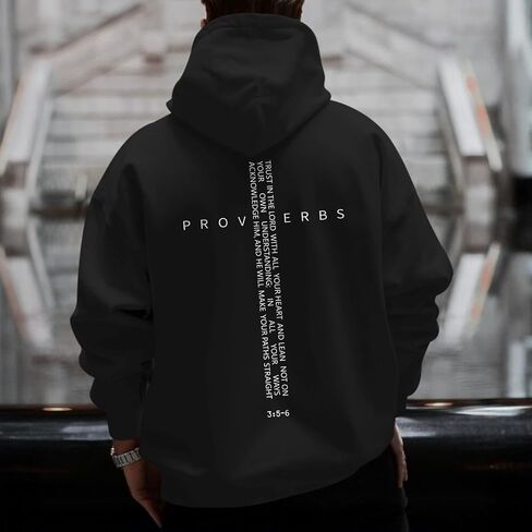 Christian Hoodies for Men Inspirational Religious Faith Cross Sweatshirts Vintage Bible Verse Graphic Hoodie Pullover in Saudi Arabia